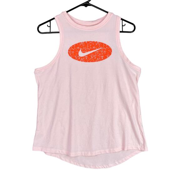 Nike Womens Shirt Pink Logo Tank Top Dri Fit Lightweight Athletic Stretch Medium - Picture 1 of 10